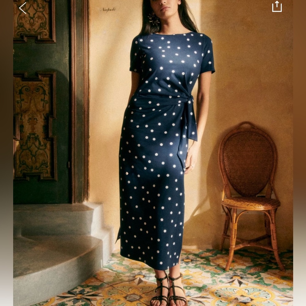 Sézane Pippa midi polka dot dress excellent condition